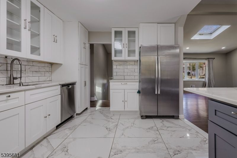 Interior, Kitchen, Marble, Recessed Lighting, Stainless Steel Appliances