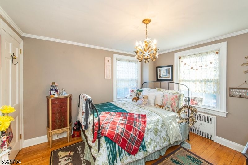 Bedroom, Chandelier, Interior, Wood Texture Flooring