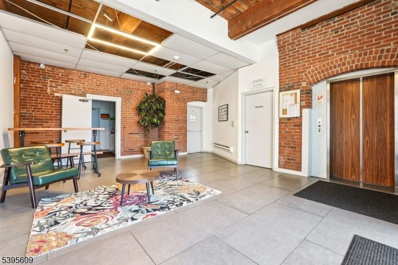 Elevator, Interior, Stone Walls, Wooden Beams