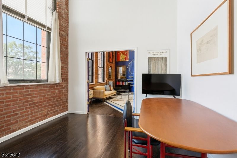 Dining room, Interior, Living room, Stone Walls, Wood Texture Flooring