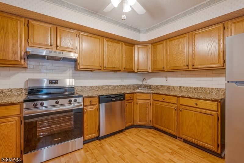 Interior, Kitchen, Stainless Steel Appliances, Wood Texture Flooring