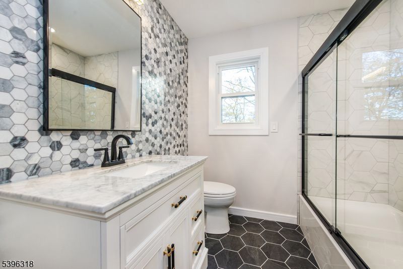 Bathroom, Glass Shower, Interior, Marble Walls