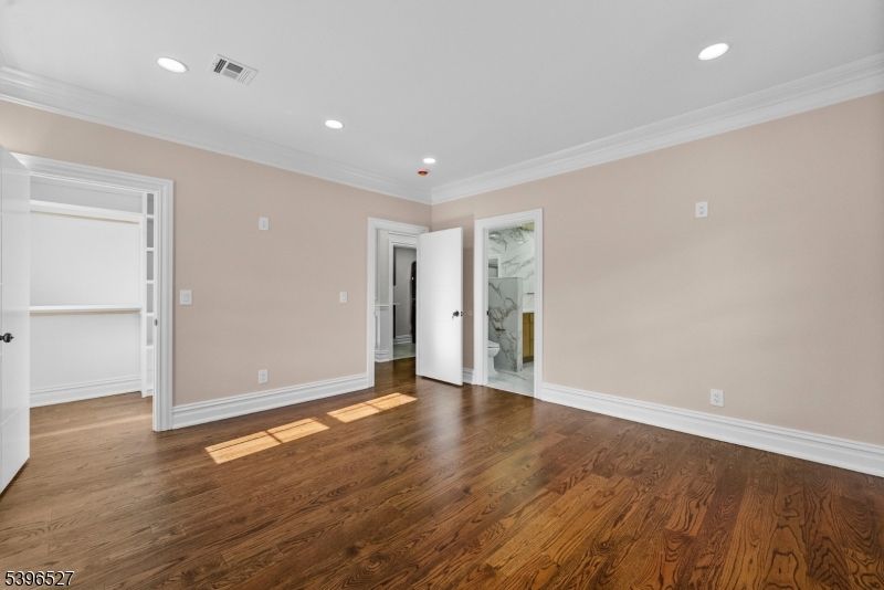 Empty room, Interior, Marble Walls, Recessed Lighting, Wood Texture Flooring