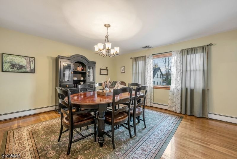 Chandelier, Dining room, Interior, Wood Texture Flooring
