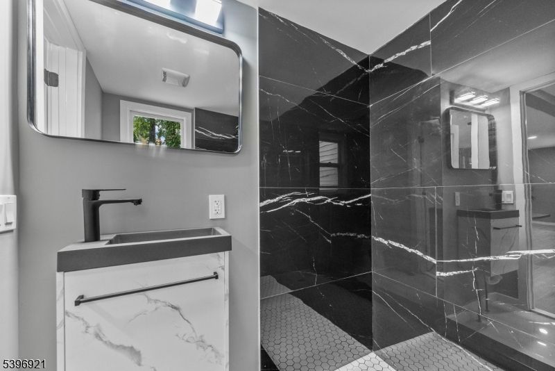 Bathroom, Glass Shower, Interior, Marble Walls