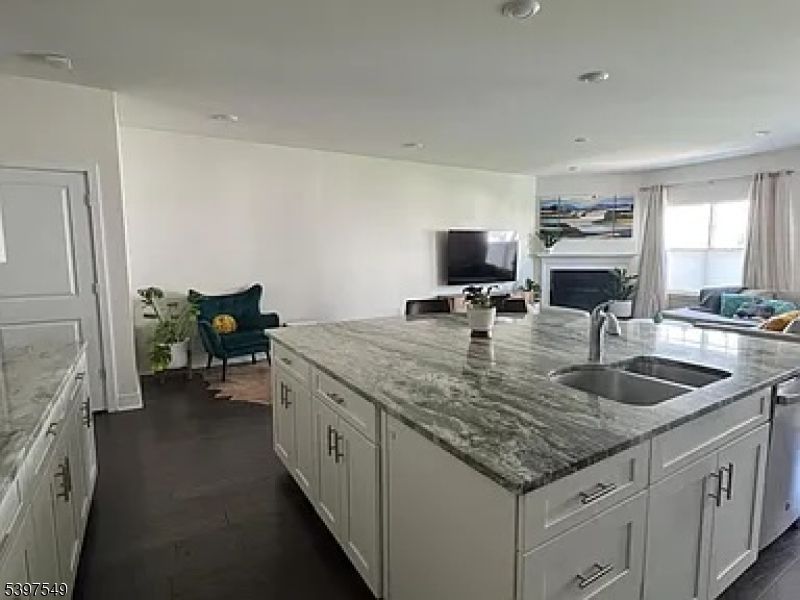 Fireplace, Interior, Kitchen, Living room, Recessed Lighting