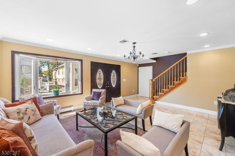 Chandelier, Interior, Living room, Recessed Lighting