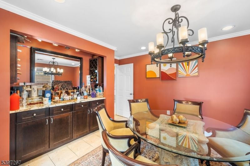 Chandelier, Dining room, Interior, Recessed Lighting