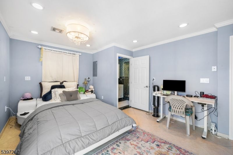 Bedroom, Chandelier, Home Office, Interior, Recessed Lighting