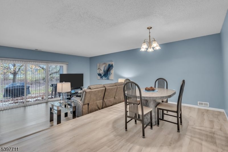 Chandelier, Dining room, Interior, Wood Texture Flooring