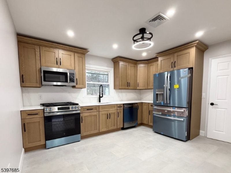 Interior, Kitchen, Recessed Lighting, Stainless Steel Appliances