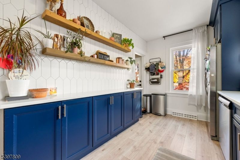 Interior, Kitchen, Stainless Steel Appliances, Wood Texture Flooring