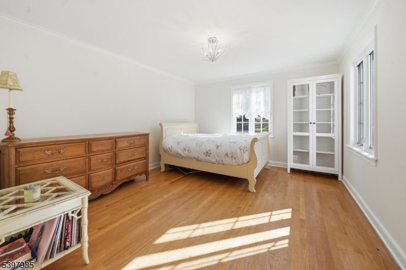 Bedroom, Chandelier, Interior, Wood Texture Flooring