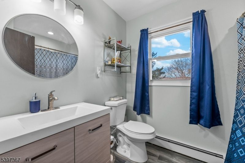 Bathroom, Interior, Recessed Lighting, Wood Texture Flooring