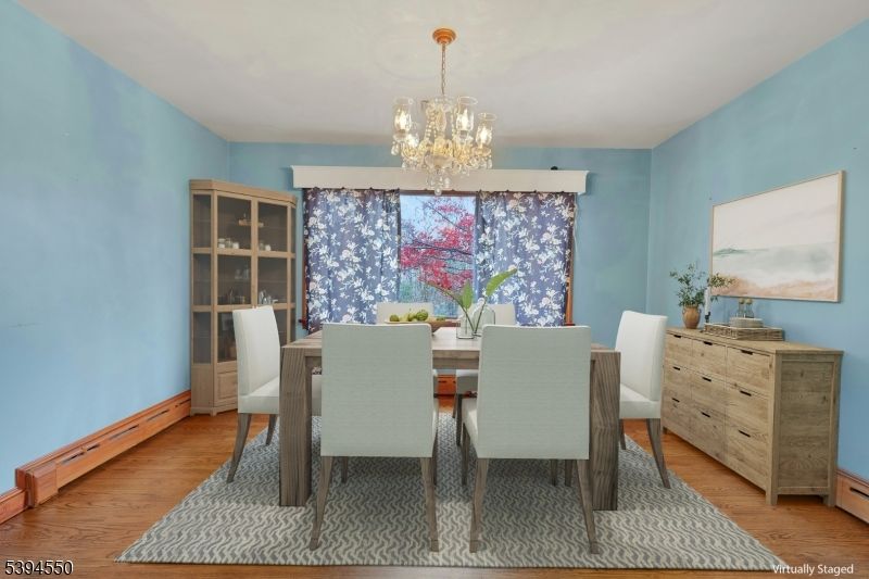 Chandelier, Dining room, Interior, Wood Texture Flooring