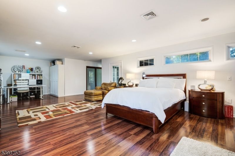 Bedroom, Home Office, Interior, Recessed Lighting, Wood Texture Flooring