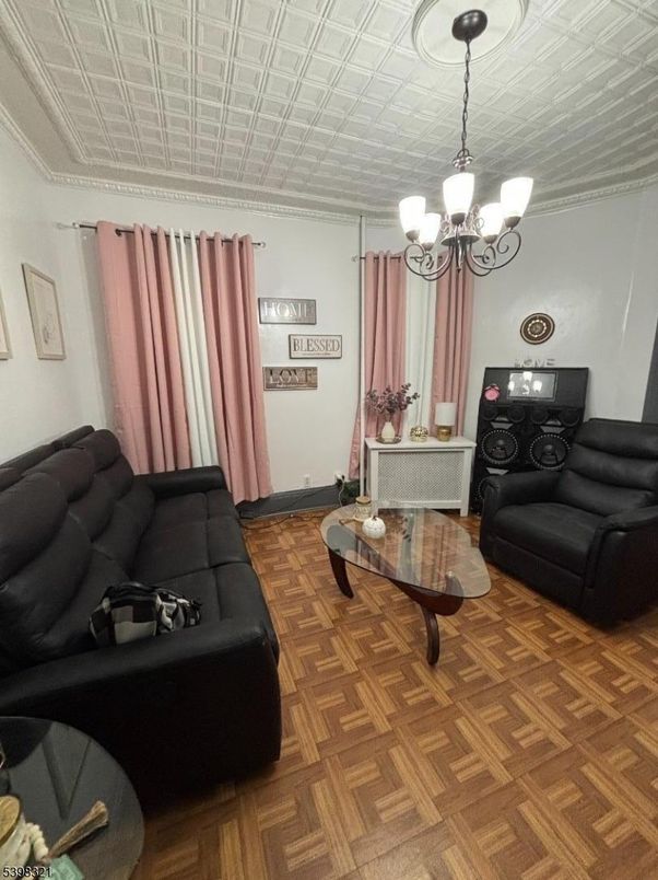 Chandelier, Interior, Living room, Wood Texture Flooring