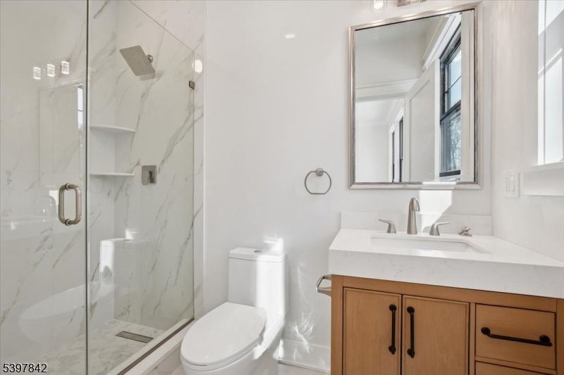 Bathroom, Glass Shower, Interior, Marble Walls