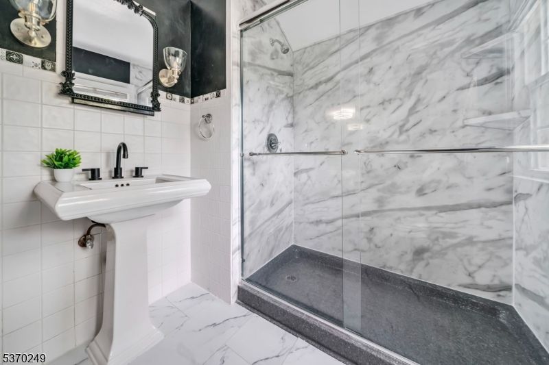 Bathroom, Glass Shower, Interior, Marble, Marble Walls