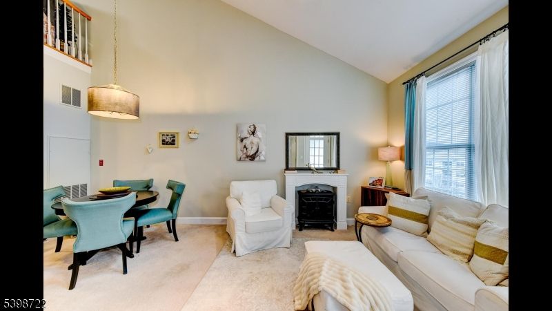 Dining room, Fireplace, Interior, Living room, Pendant Lights