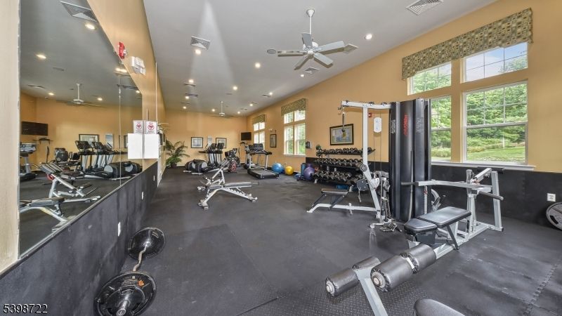 Fitness Equipment, Gym, Interior, Recessed Lighting