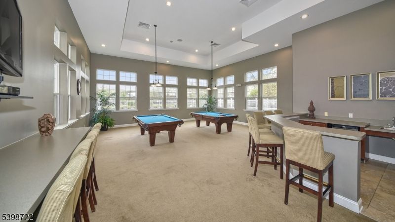 Billiard Table, Game Room, Interior, Pendant Lights, Recessed Lighting