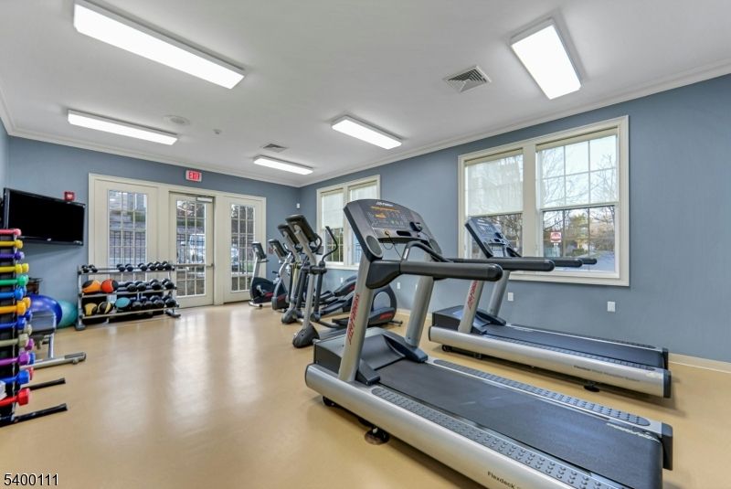 Fitness Equipment, Gym, Interior, Recessed Lighting