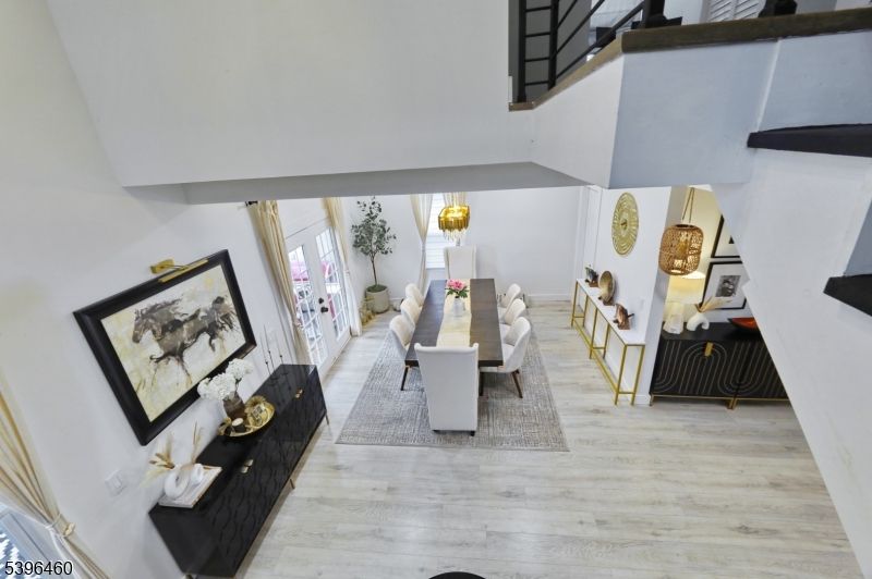 Dining room, Fireplace, Interior, Wood Texture Flooring