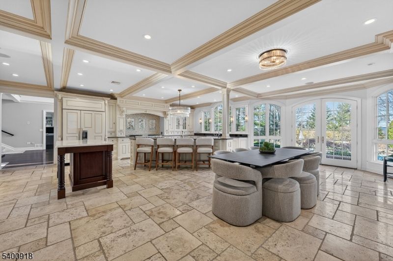 Chandelier, Dining room, Interior, Kitchen, Recessed Lighting