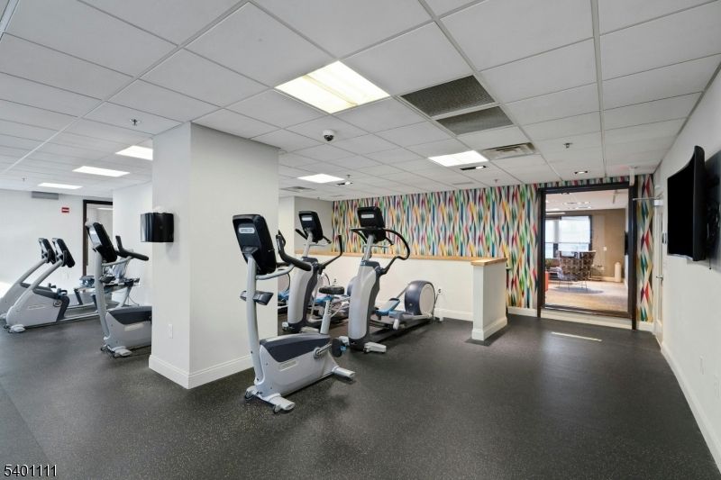 Fitness Equipment, Gym, Interior, Recessed Lighting