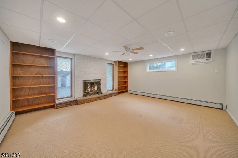 Empty room, Fireplace, Interior, Recessed Lighting