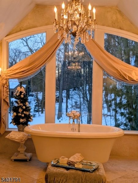 Bathroom, Chandelier, Free Standing Baths, Interior