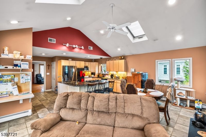 Dining room, Interior, Kitchen, Living room, Recessed Lighting, Stainless Steel Appliances