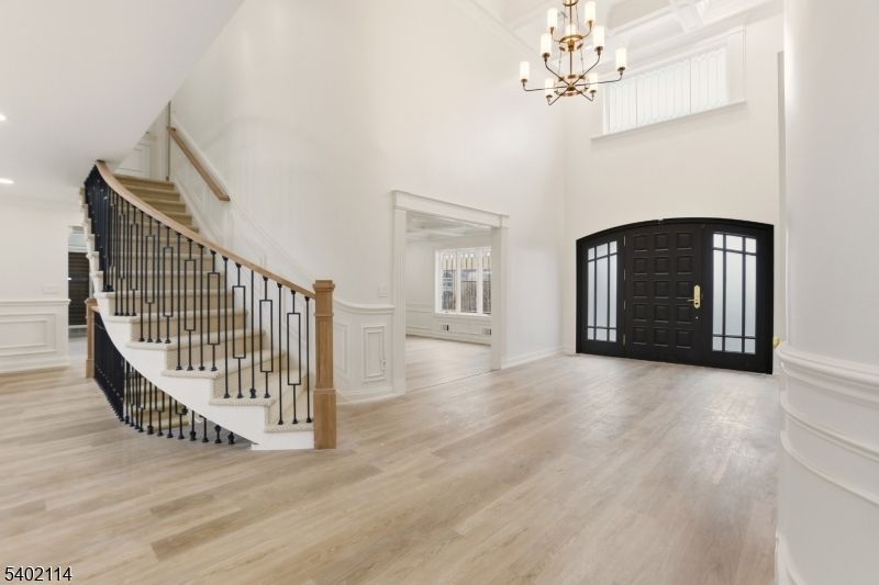 Chandelier, Interior, Recessed Lighting, Wood Texture Flooring