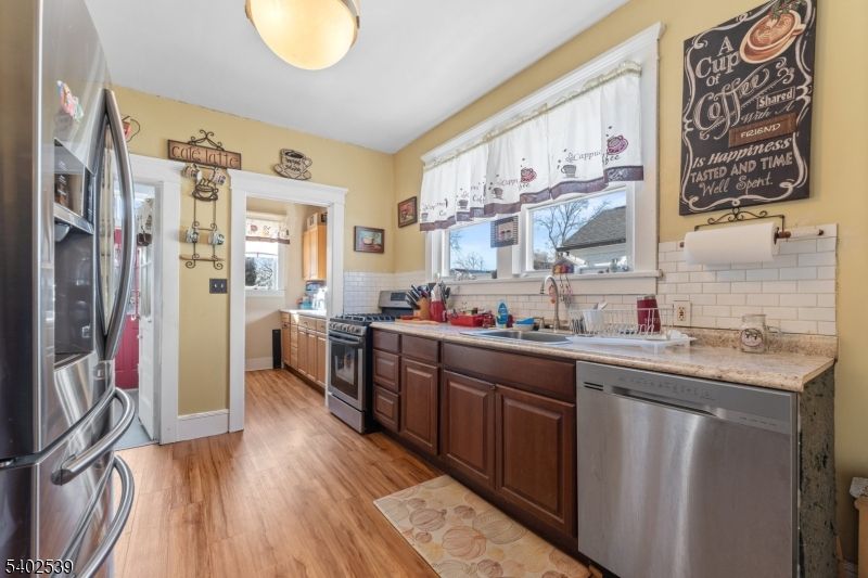 Interior, Kitchen, Stainless Steel Appliances, Wood Texture Flooring