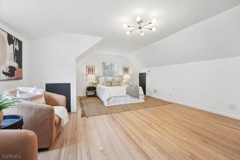 Bedroom, Interior, Pendant Lights, Wood Texture Flooring