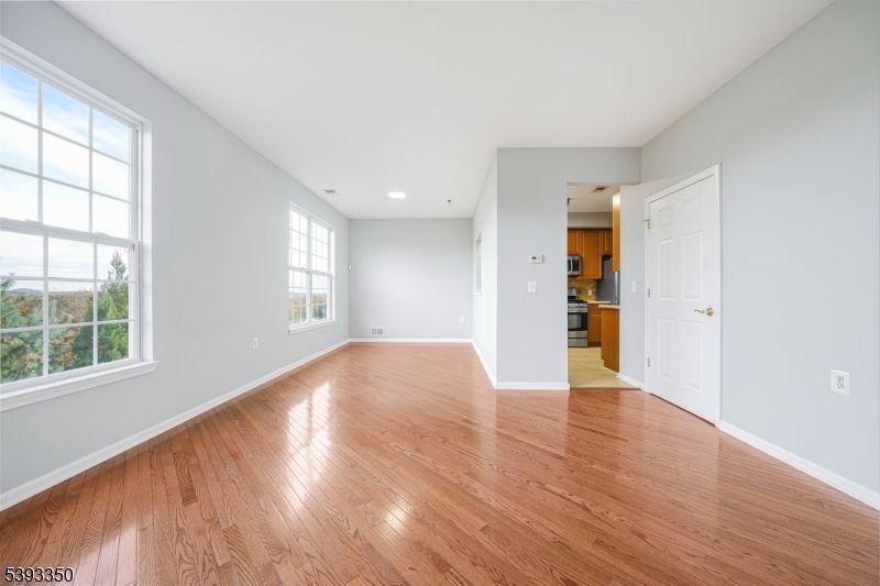 Empty room, Interior, Kitchen, Recessed Lighting, Wood Texture Flooring