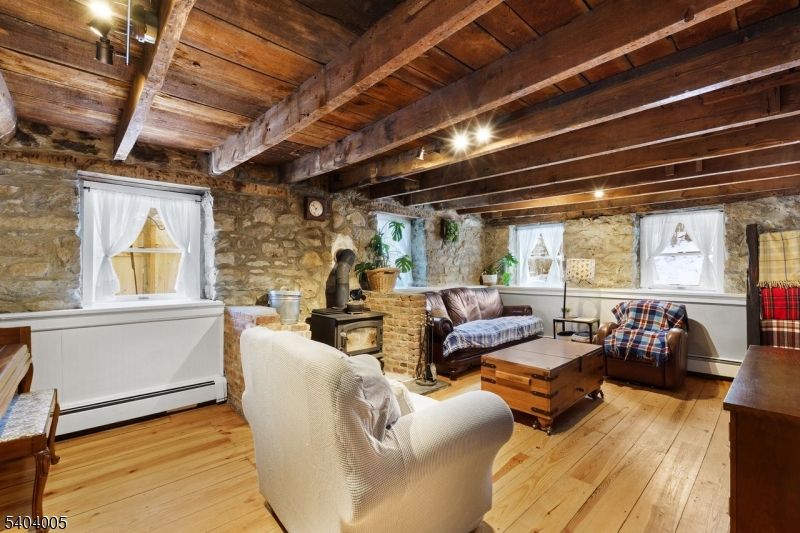 Fireplace, Interior, Living room, Stone Walls, Wooden Beams, Wooden Ceilings, Wood Texture Flooring