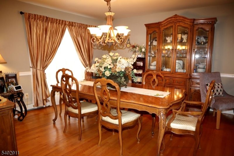 Chandelier, Dining room, Interior, Wood Texture Flooring
