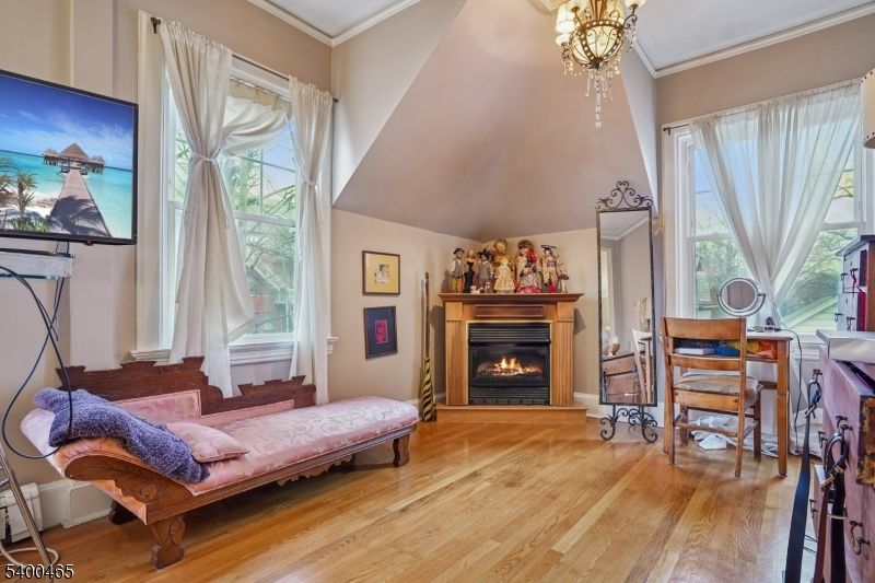 Chandelier, Fireplace, Interior, Wood Texture Flooring