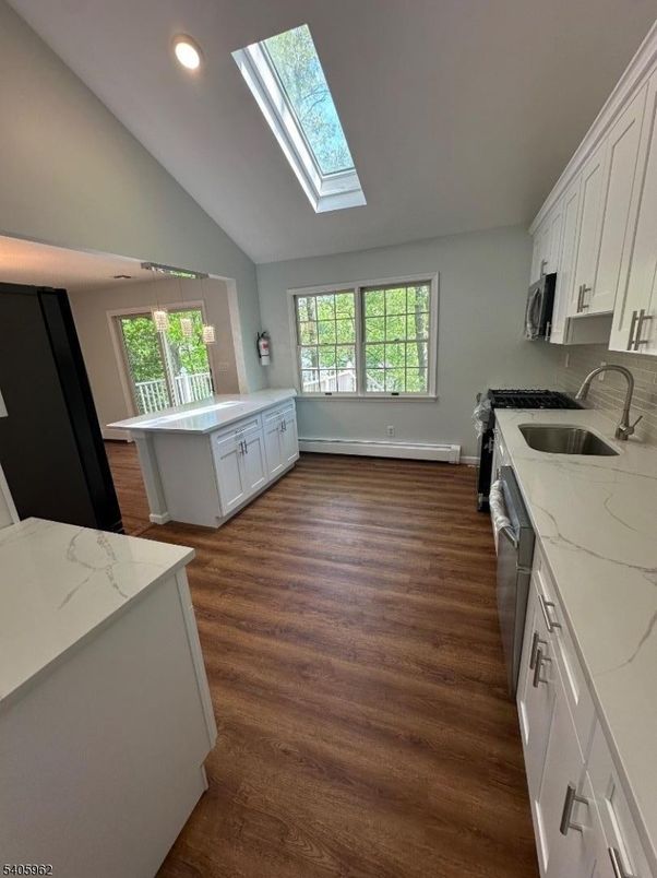 Interior, Kitchen, Recessed Lighting, Wood Texture Flooring