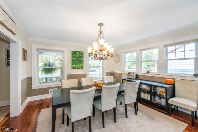 Chandelier, Dining room, Interior, Wood Texture Flooring