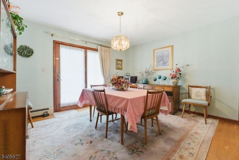 Chandelier, Dining room, Interior, Pendant Lights, Wood Texture Flooring