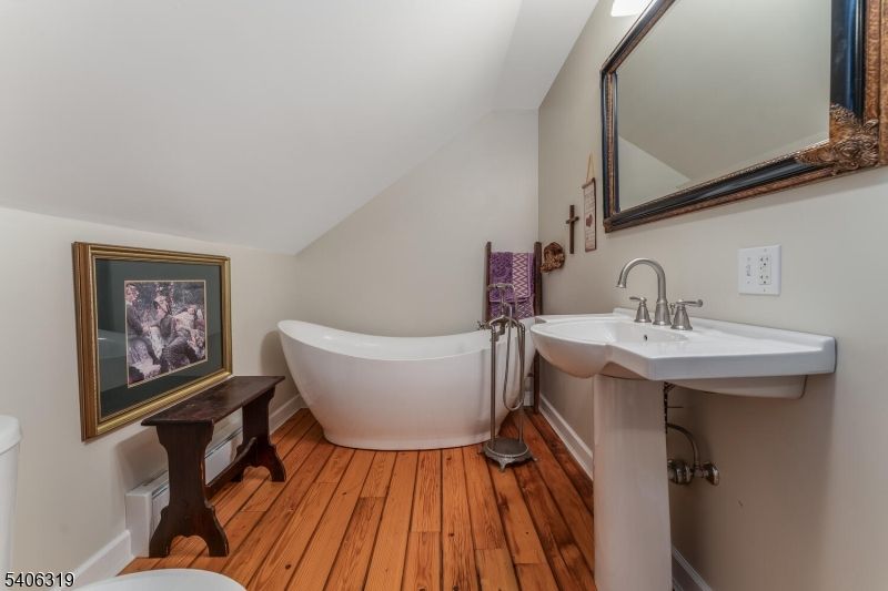 Bathroom, Free Standing Baths, Interior, Wood Texture Flooring