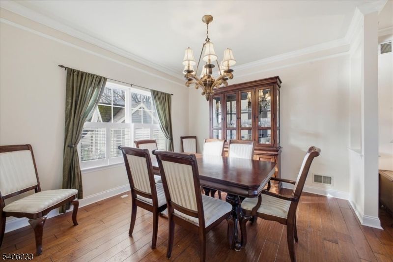 Chandelier, Dining room, Interior, Wood Texture Flooring
