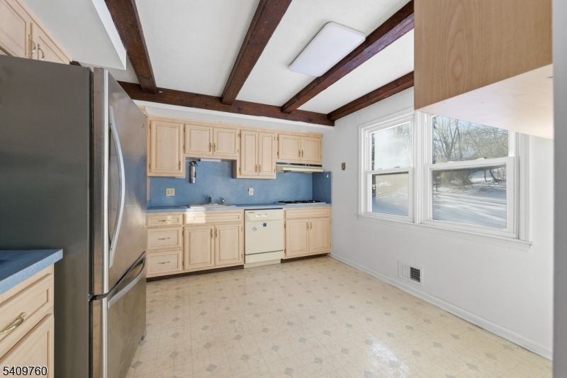 Interior, Kitchen, Stainless Steel Appliances, Wooden Beams