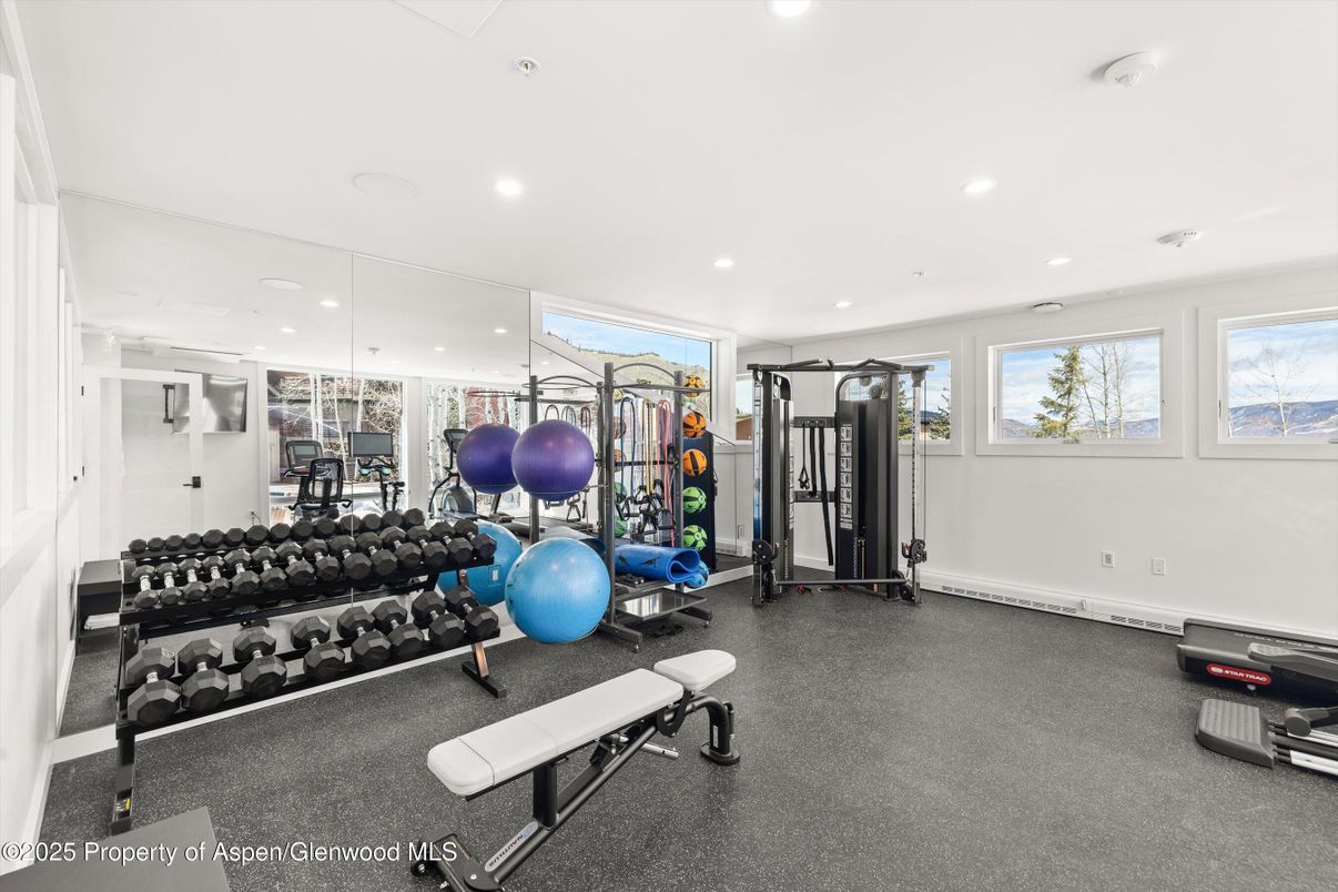 Fitness Equipment, Gym, Interior, Recessed Lighting