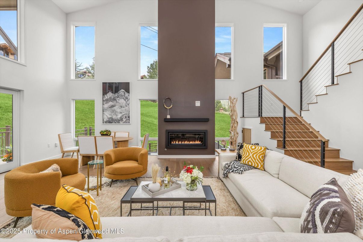 Dining room, Fireplace, Interior, Living room