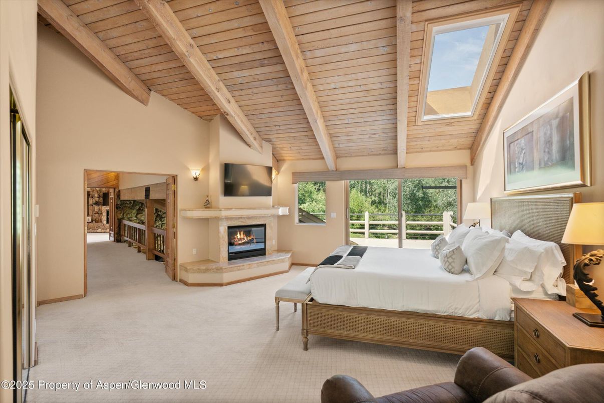 Bedroom, Fireplace, Interior, Wooden Beams, Wooden Ceilings