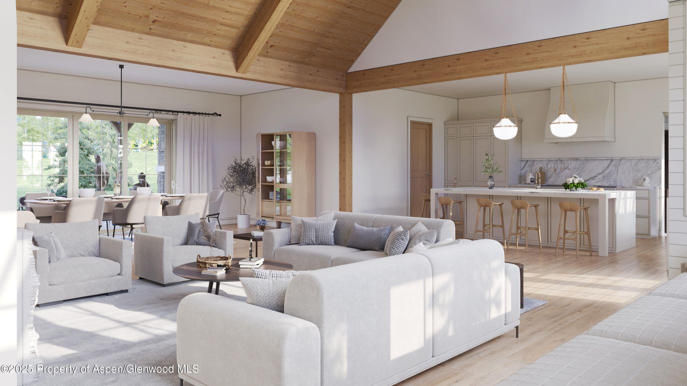Dining room, Interior, Living room, Pendant Lights, Wooden Beams, Wooden Ceilings, Wood Texture Flooring